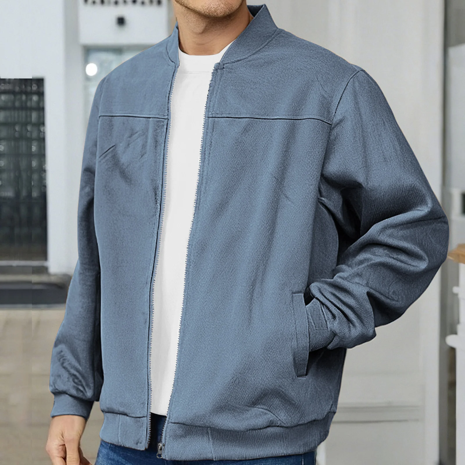 Suede lightweight sportswear jacket