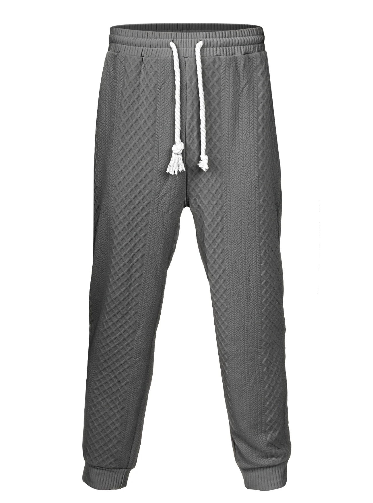 Men's jacquard plus-size drawstring pants