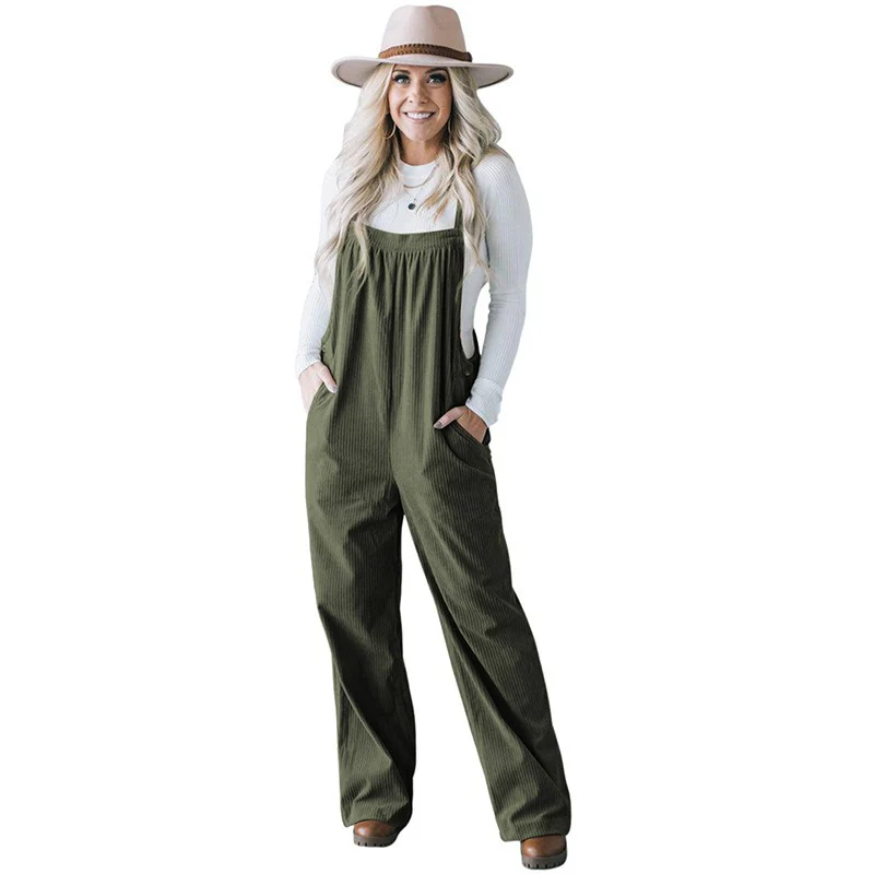 New Fashion Versatile Corduroy Jumpsuit Women